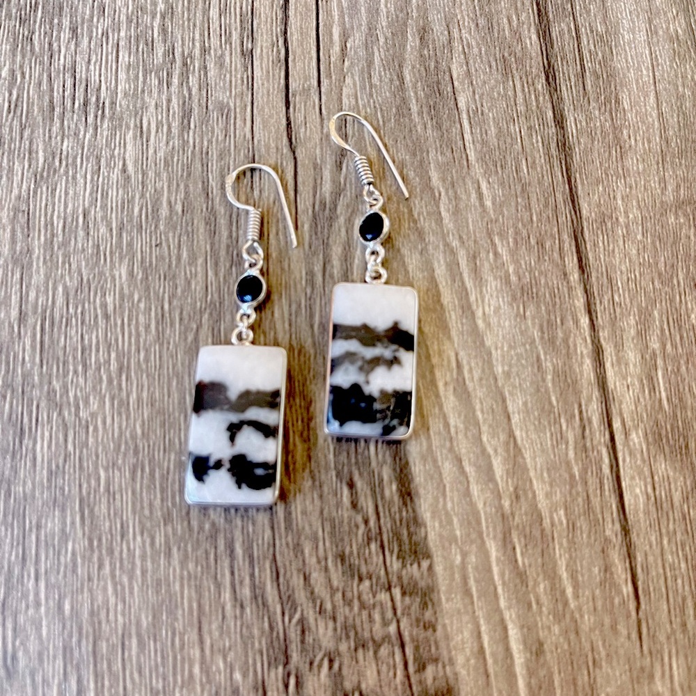 White Buffalo Turquoise Earrings - Picture 6 of 6